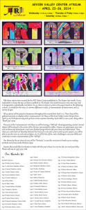 Advertisement design by Graphic Artist Dallas Price for The Commissioners Art Show. Published in The Richfield Reaper 04/16/2014.