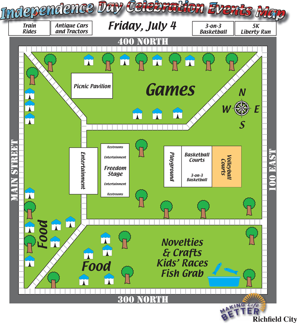 map design by Graphic Designer Dallas Price for Richfield City. Published in The Richfield Reaper 06/25/2014.
